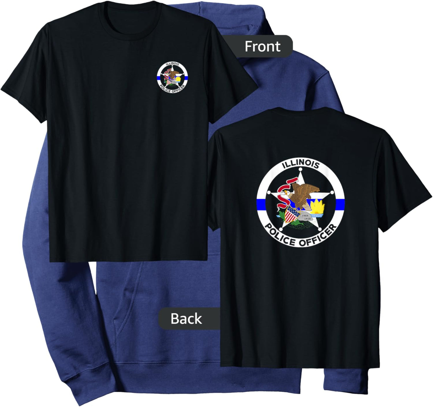 Illinois Police Officer's Department Policemen Hoodie - Hoodie | Navy