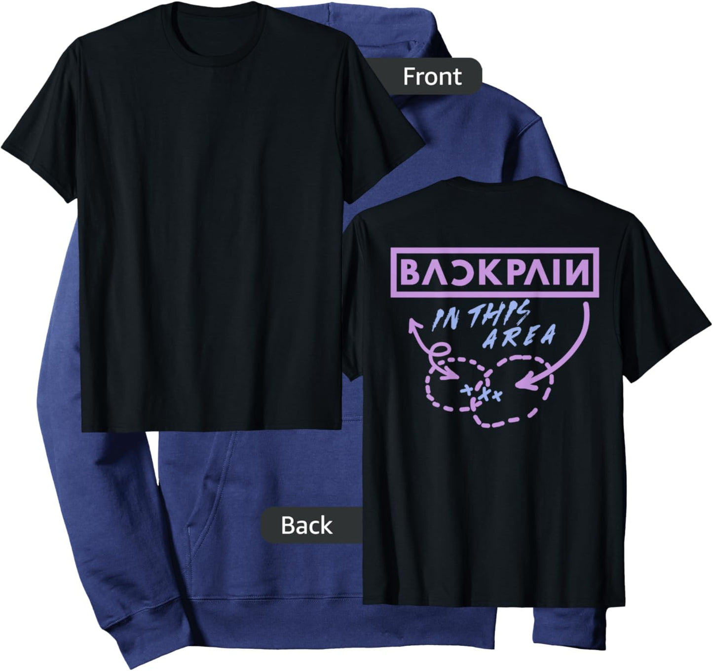 Back Pain In This Area (on back) Hoodie - Hoodie | Navy