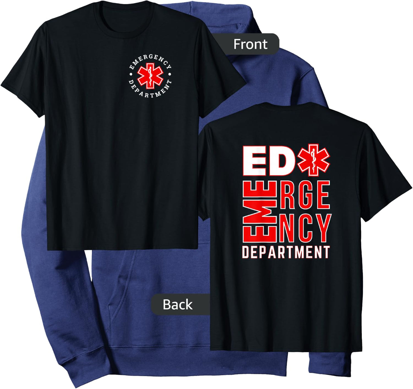 Emergency Department ER Trauma Front and Back Design Hoodie - Hoodie | Navy