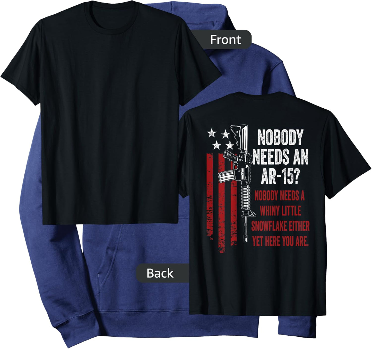 No One Needs An AR15 - Funny Pro Gun AR15 Owner - ON BACK Hoodie - Hoodie | Navy