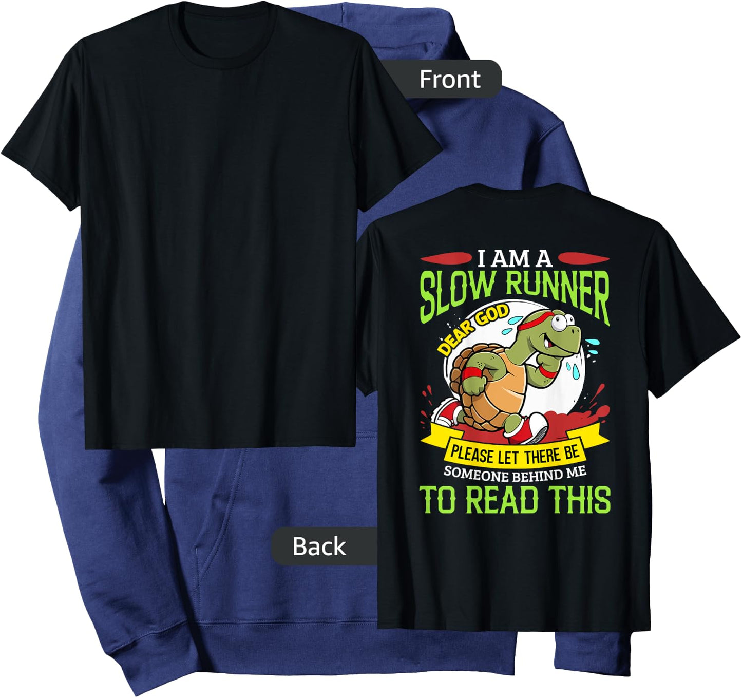 Leisurely Pace Joggers I Am A Slow Runner Turtle Humor Fitness , Small, Black Hoodie - Hoodie | Navy