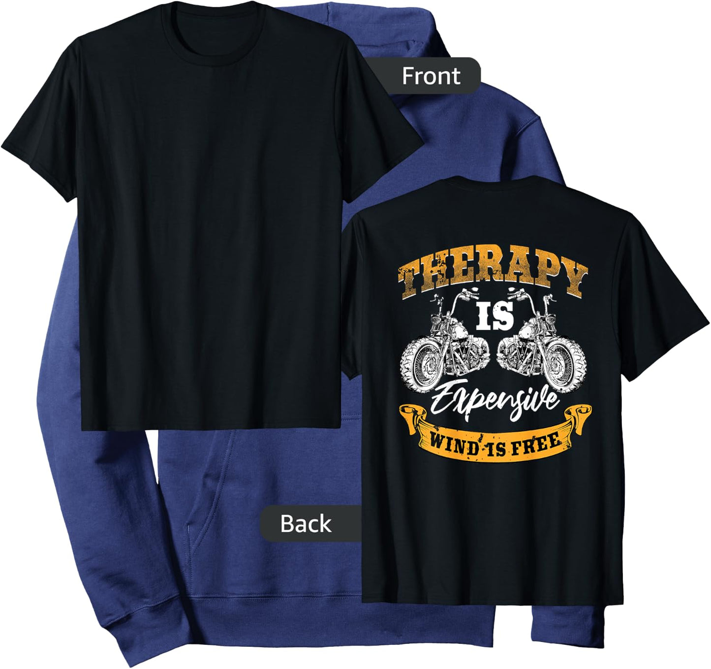 Biker Gear Motorcycle Gifts Image On Back Of Shirt Hoodie - Hoodie | Navy
