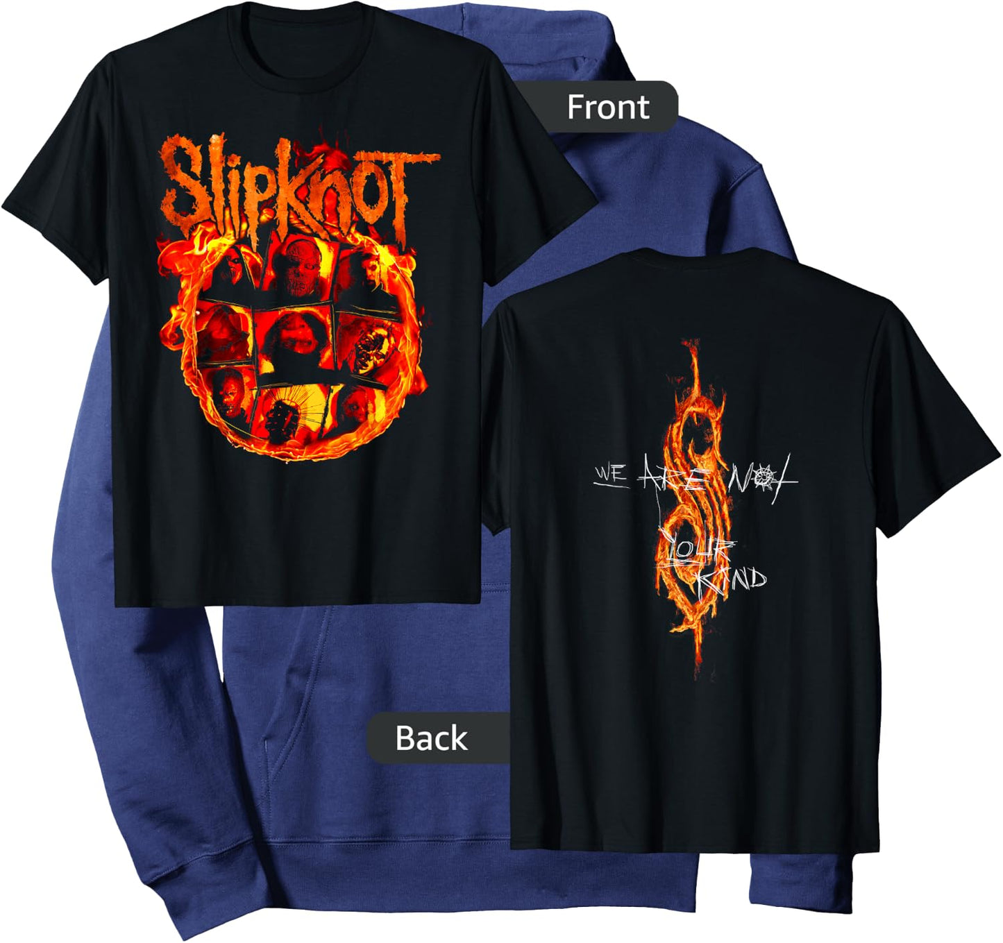 Slipknot Official We Are Not Your Kind Flames Hoodie - Hoodie | Navy