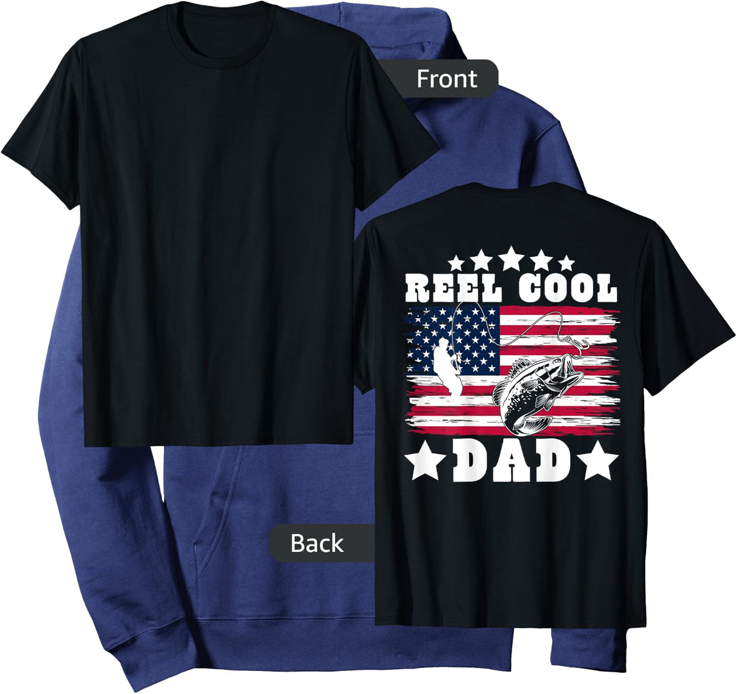 American Dad USA Fishing - Reel Cool Fishing Dad (on back) Hoodie - Hoodie | Navy