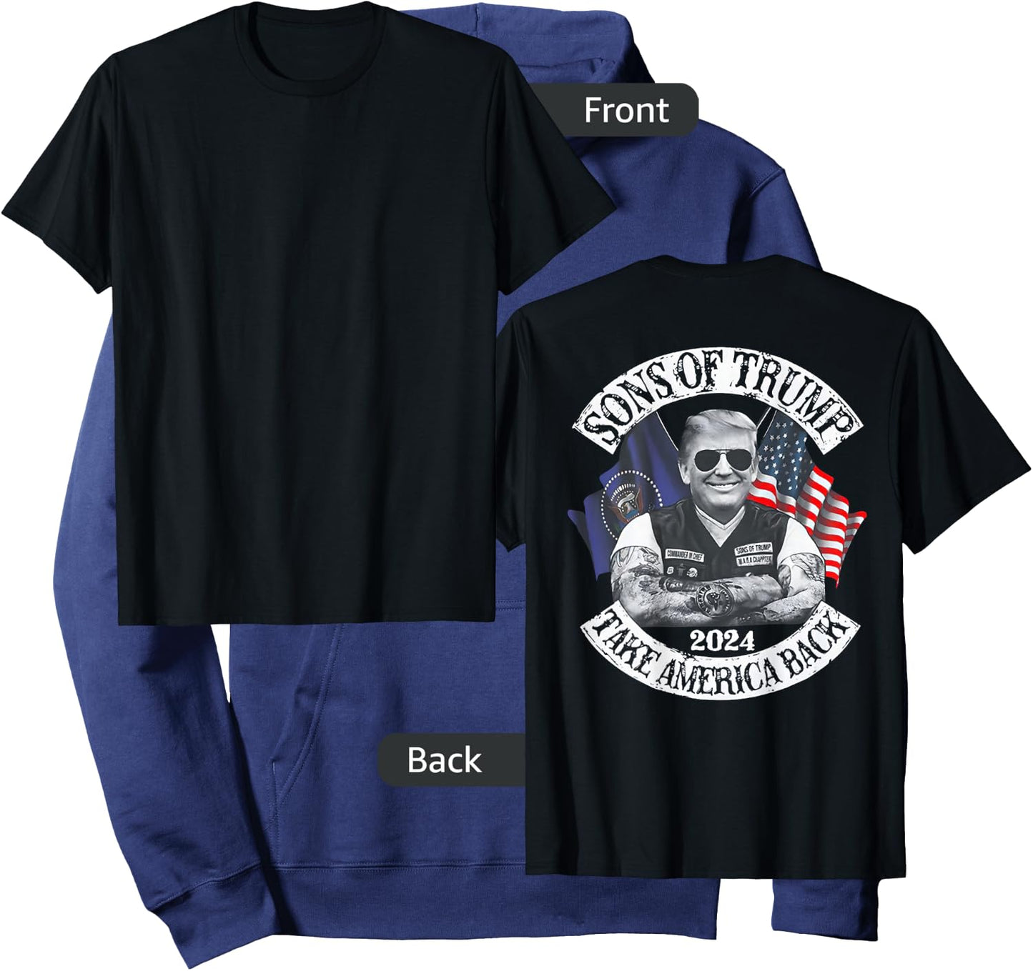Sons Of Trump 2024 Take America Back (on back) Hoodie - Hoodie | Navy