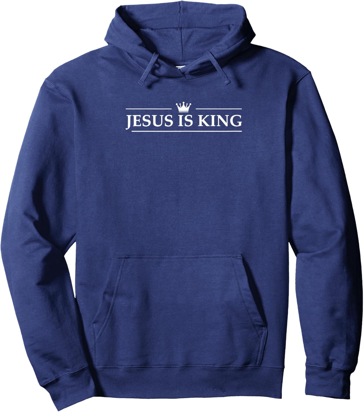 Christian Jesus Is King Design Crown Hoodie - Hoodie | Navy