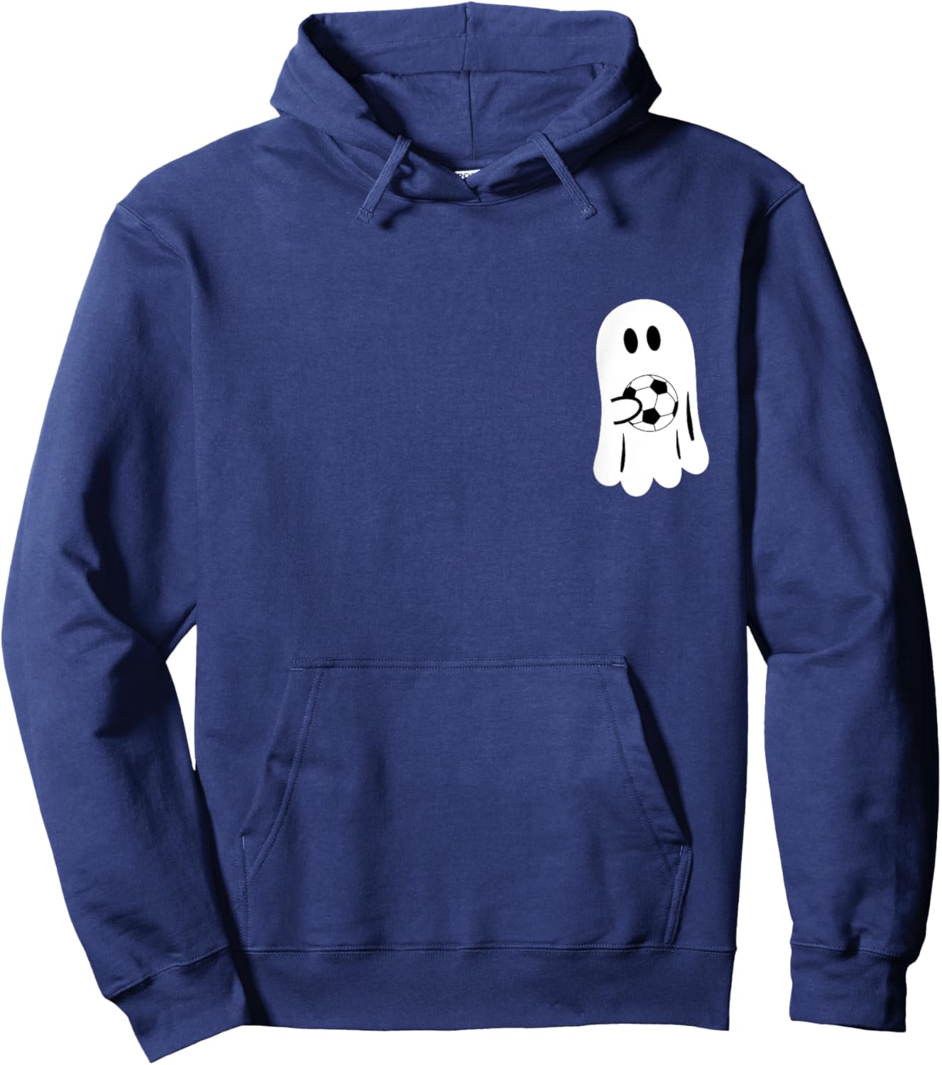 Funny Ghost Playing Soccer Ball Halloween Soccer Player Hoodie - Hoodie | Navy