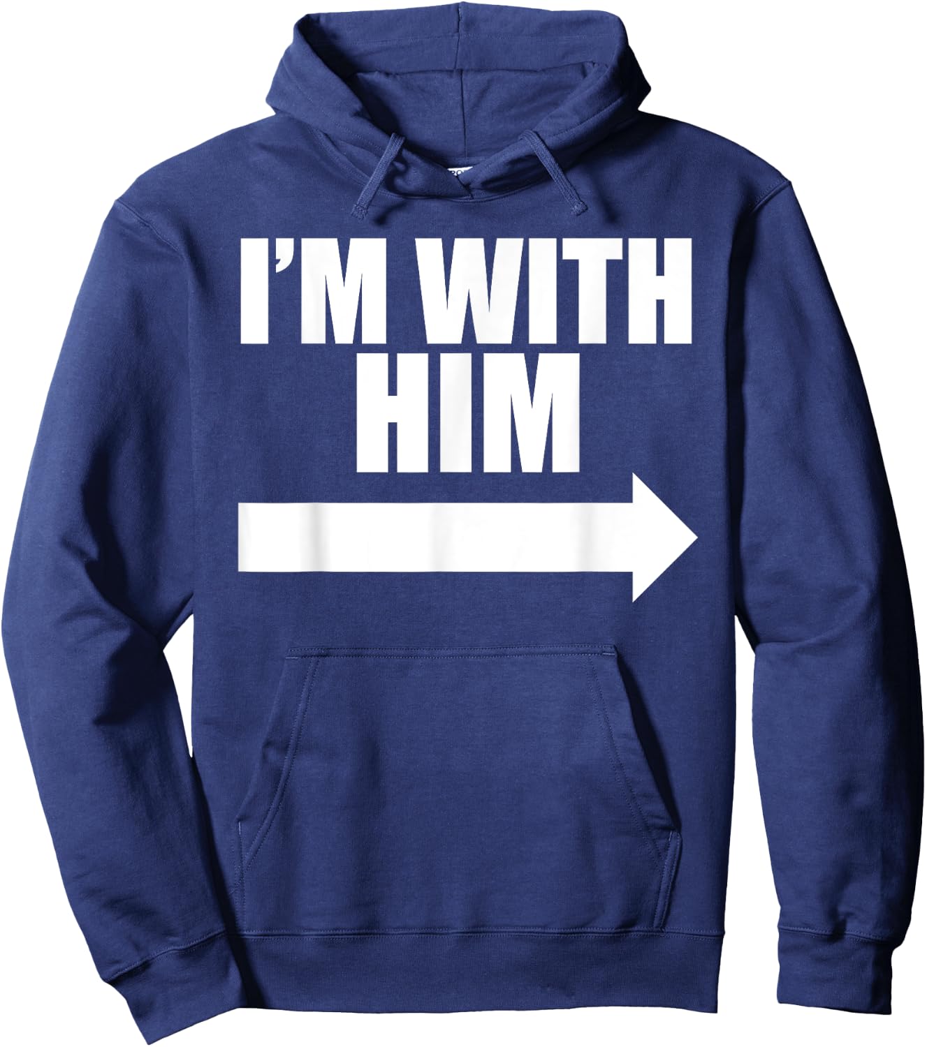 I'm with him Black Hoodie - Hoodie | Navy