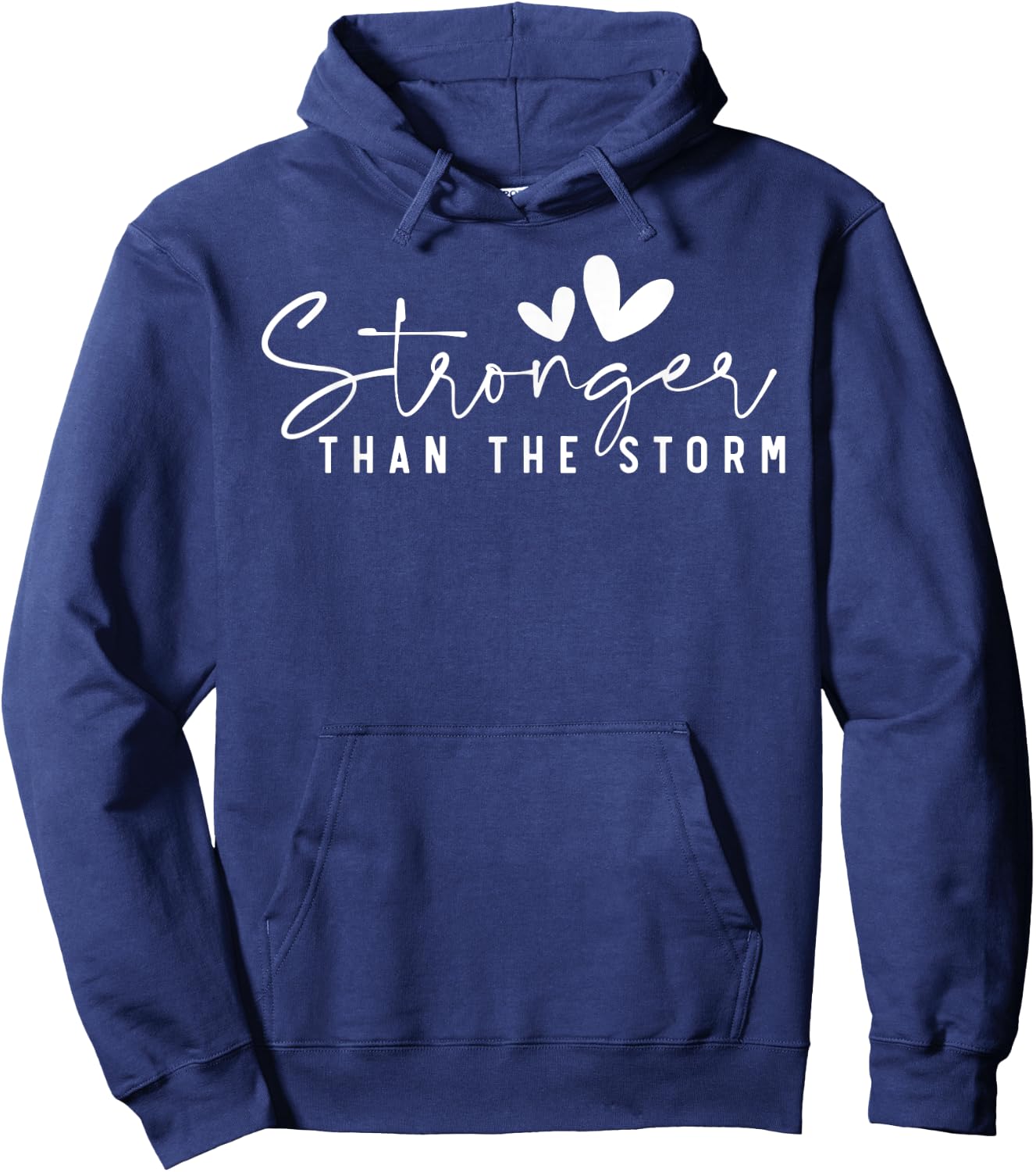 Stronger Than the Storm - Inspirational Faith Strength Hoodie - Hoodie | Navy