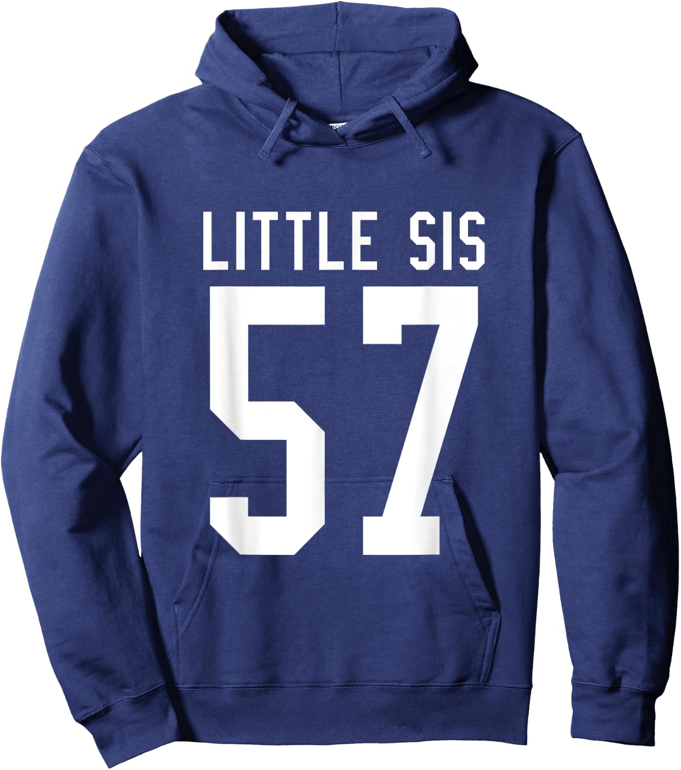 Number 57 Little Sis Biggest Fan Football Game Day Sister Hoodie - Hoodie | Navy