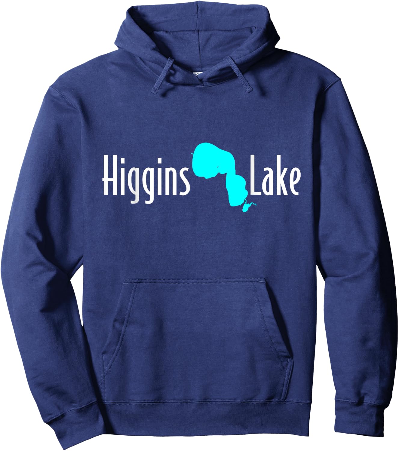 Minimalist Higgins Lake - Michigan Hoodie - Hoodie | Navy
