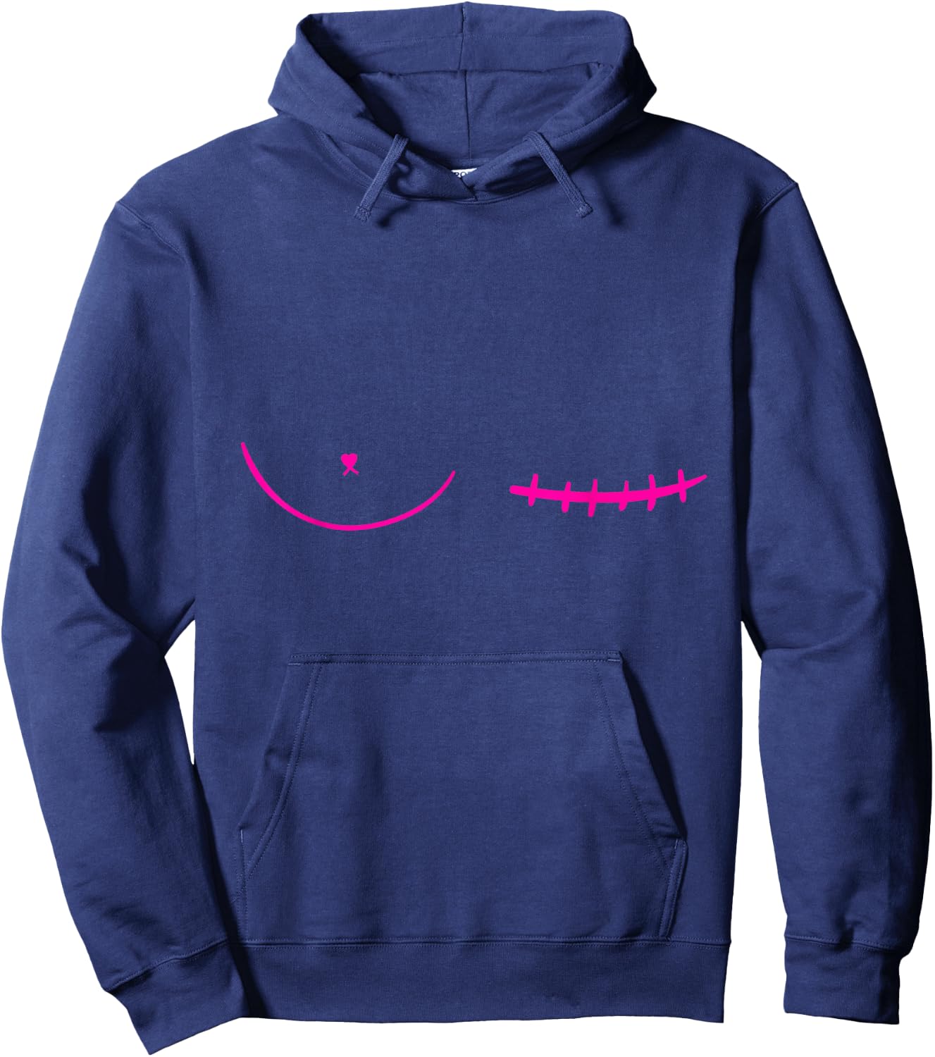 Left Mastectomy Scar Breast Cancer Survivor Hoodie - Hoodie | Navy