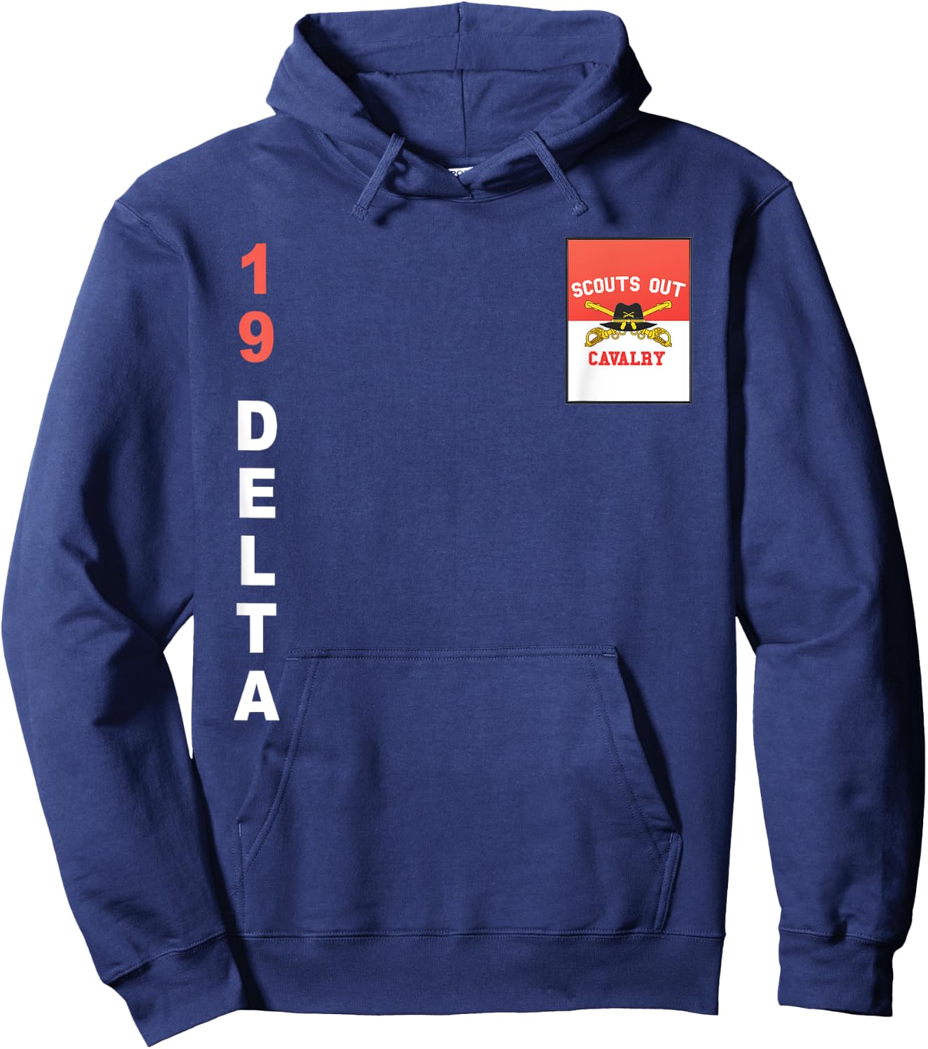 Army 19 Delta Cavalry Scout T Shirt Hoodie - Hoodie | Navy