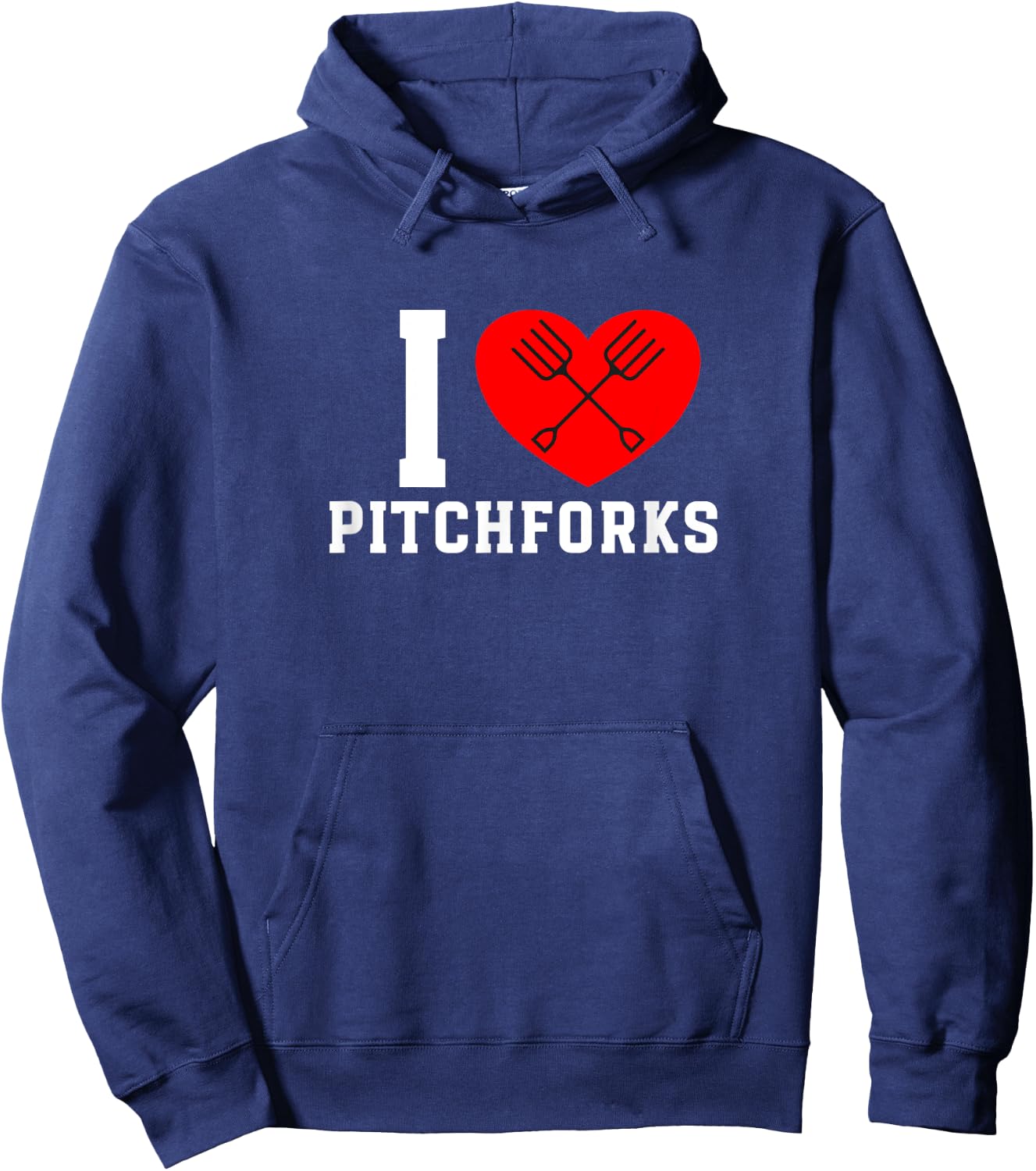 I Love Pitchforks Hoodie - Hoodie | Navy