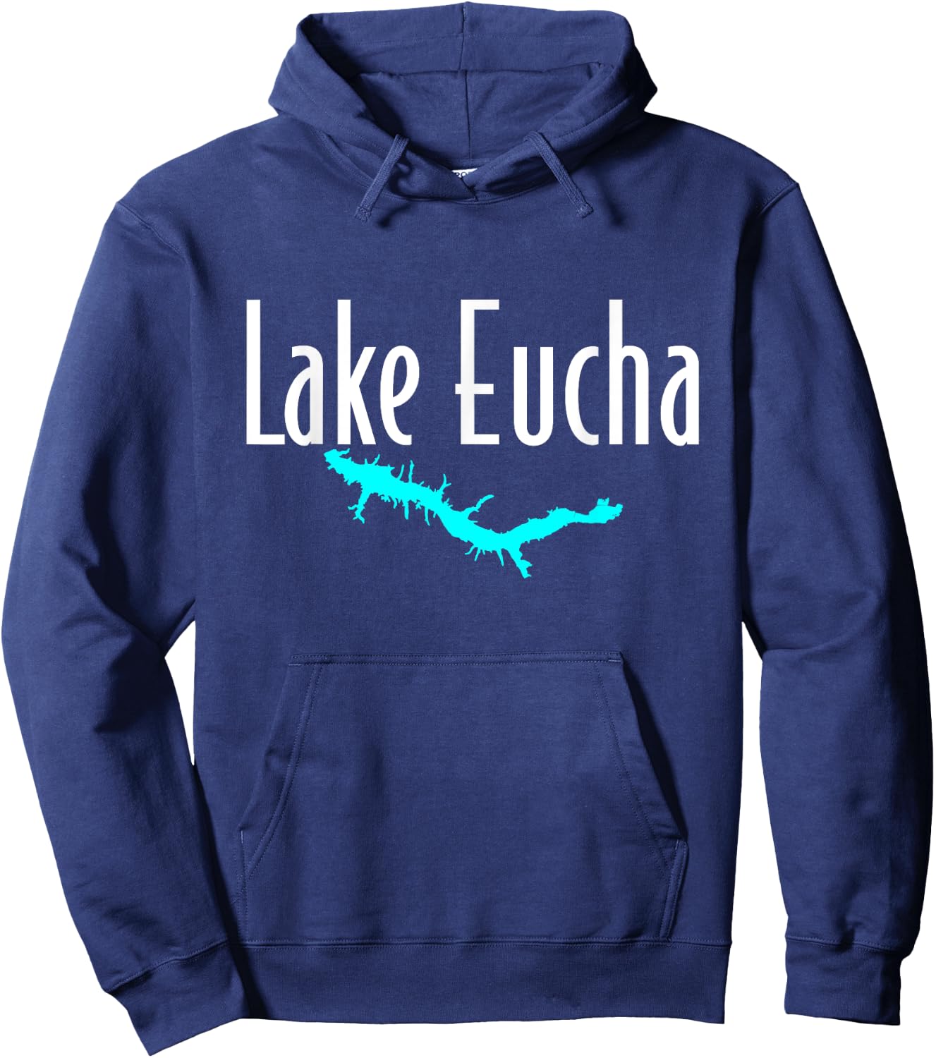Minimalist Lake Eucha - Oklahoma Hoodie - Hoodie | Navy