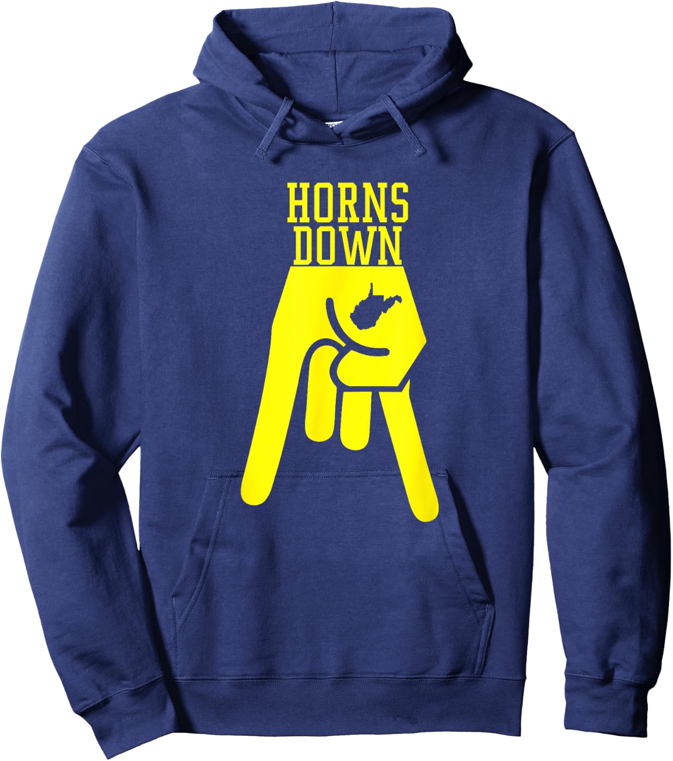 Horns Down West By God Virginia Hoodie - Hoodie | Navy