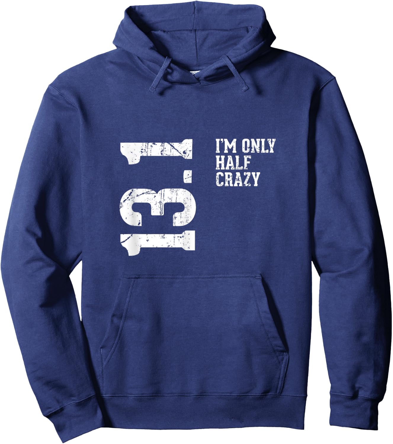 Half Marathon Half Crazy 13.1 Miles Runner Hoodie - Hoodie | Navy