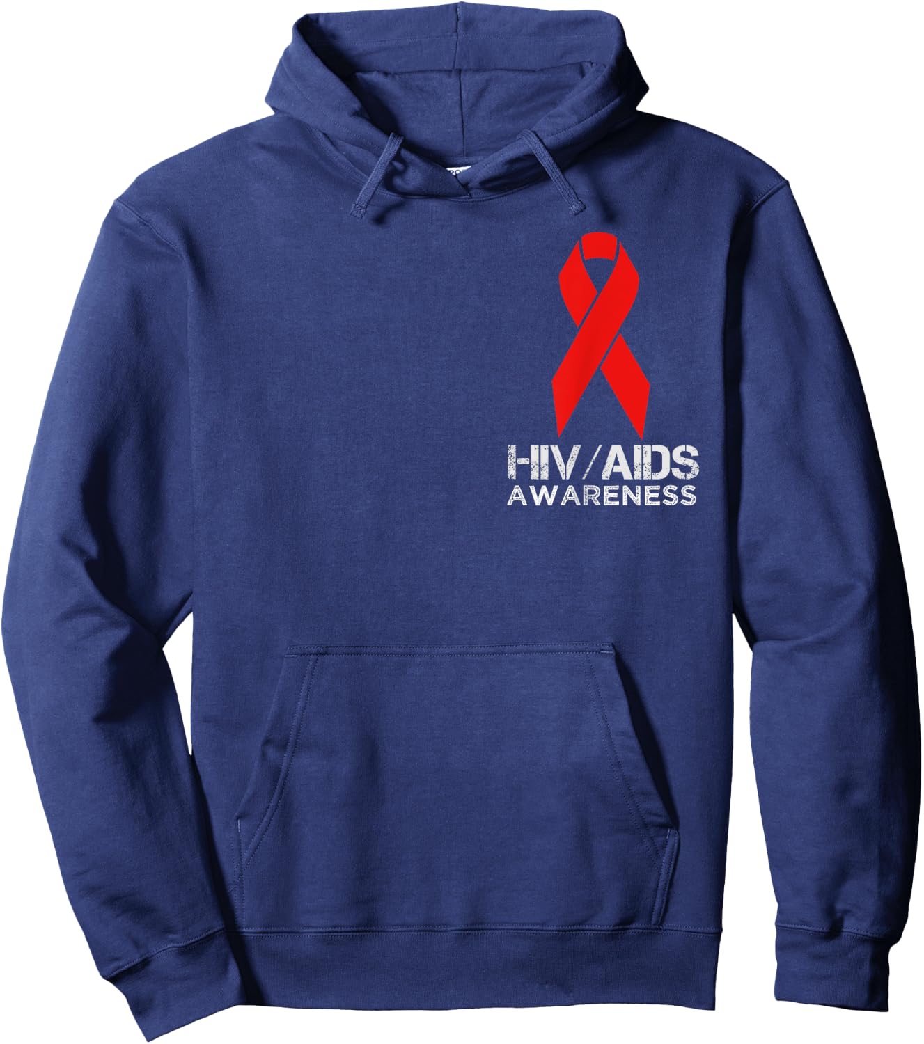 HIV AIDS Awareness Red Ribbon Hoodie - Hoodie | Navy