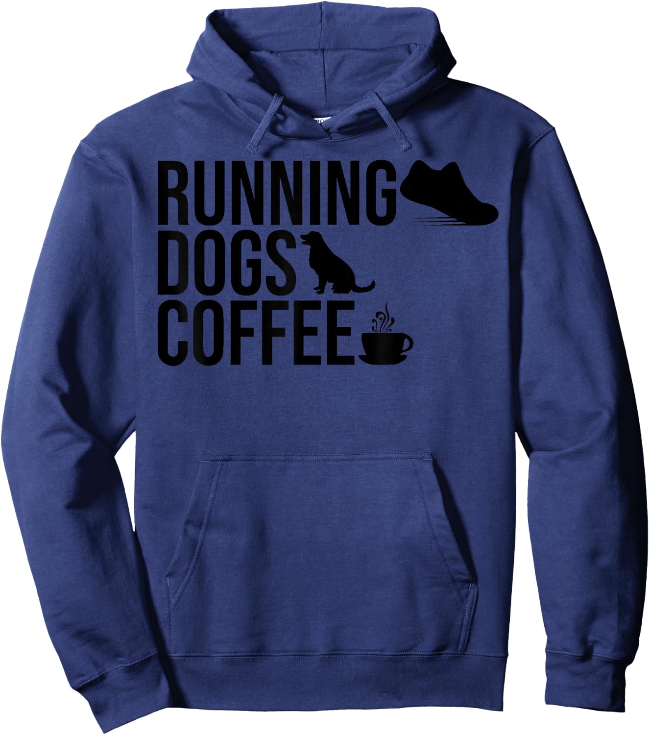 Running Dogs and Coffee Dog Owner Caffeine Addicts Runners Hoodie - Hoodie | Navy