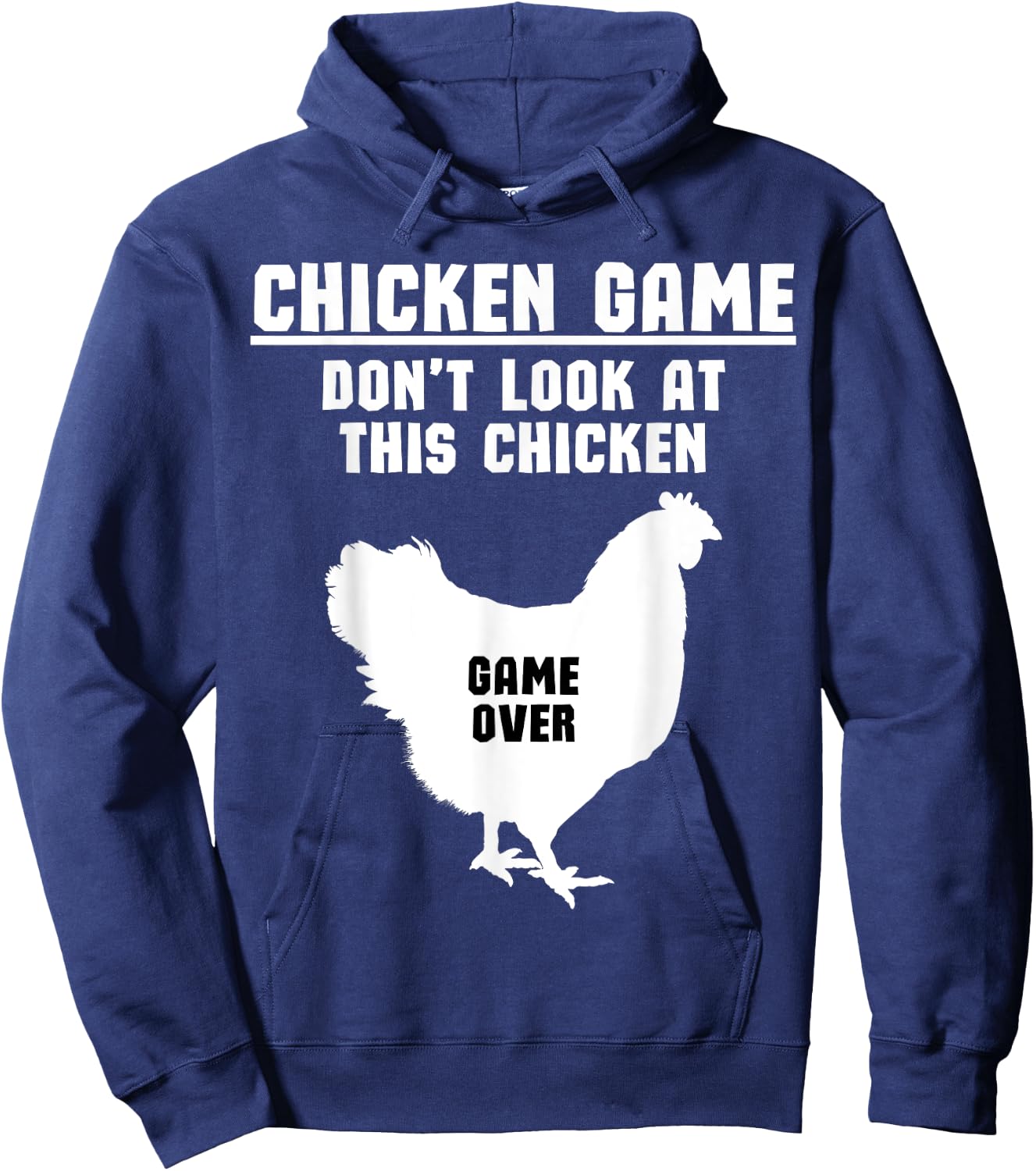 Fun Hilarious Chicken Game Meme- Farming Funny Chicken Hoodie - Hoodie | Navy