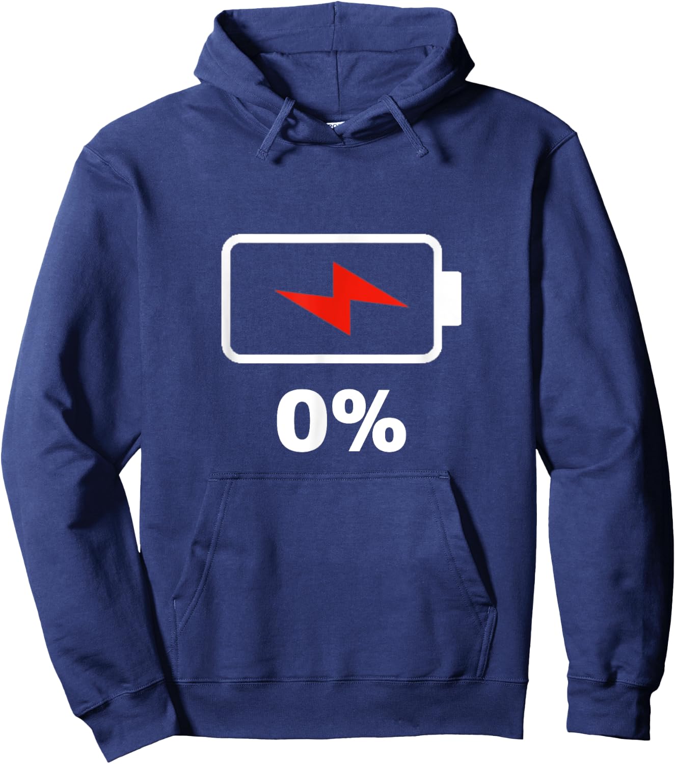 Battery 0% shirt 0% remaining Battery Dead shirt no battery Hoodie - Hoodie | Navy
