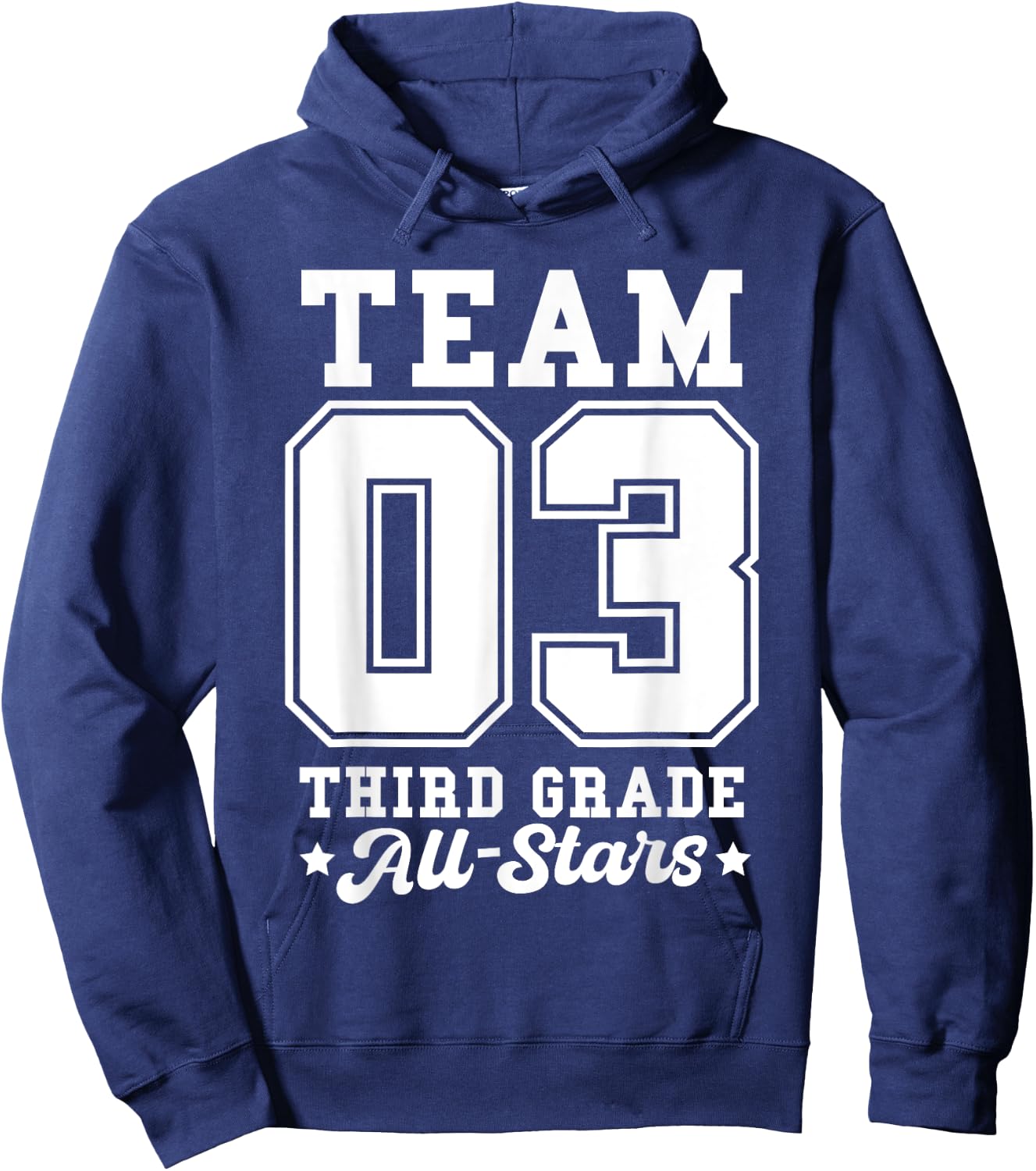 Team 3rd Grade All-Stars Back To School Sports Jersey Hoodie - Hoodie | Navy