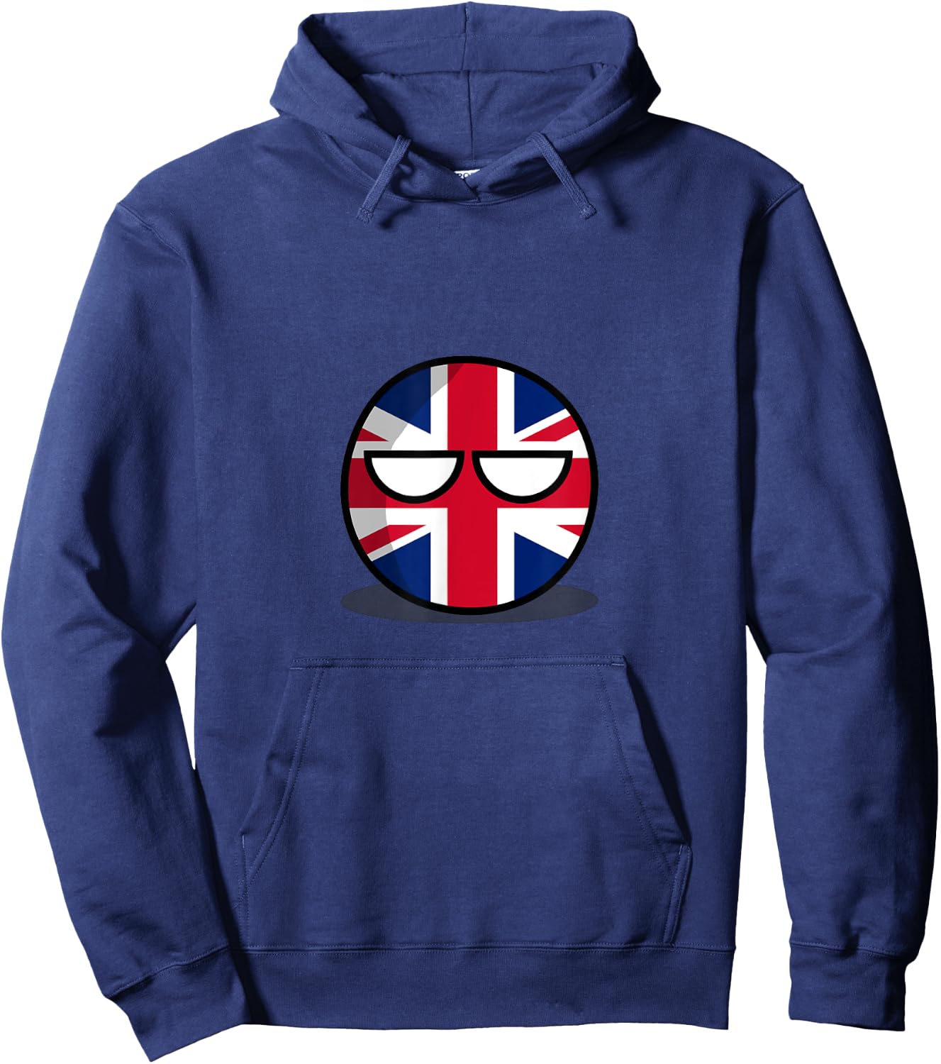 United Kingdom Countryball, British Flag Tired Eyes Hoodie - Hoodie | Navy