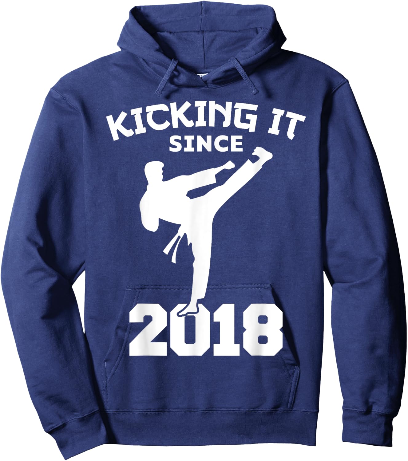 Karate Martial Arts Kicking It Since 2018 Funny Kid Birthday Hoodie - Hoodie | Navy