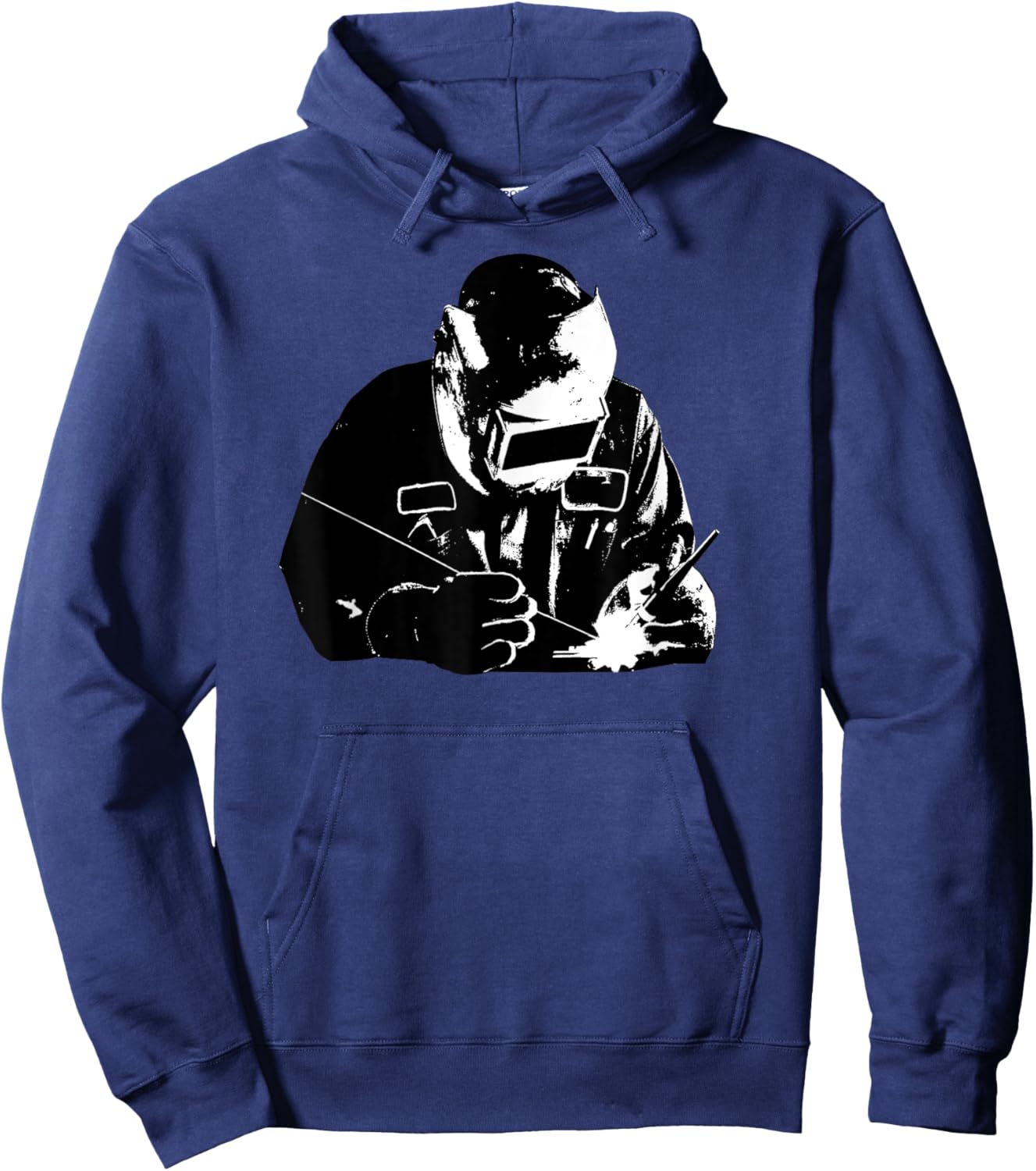 Welder Silhouette Shirt | Cute Shadow Craftsman Gift Hoodie - Hoodie | Navy