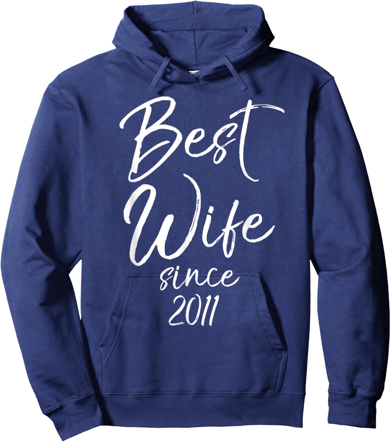 13th Anniversary Idea Gift from Husband Best Wife since 2011 Hoodie - Hoodie | Navy