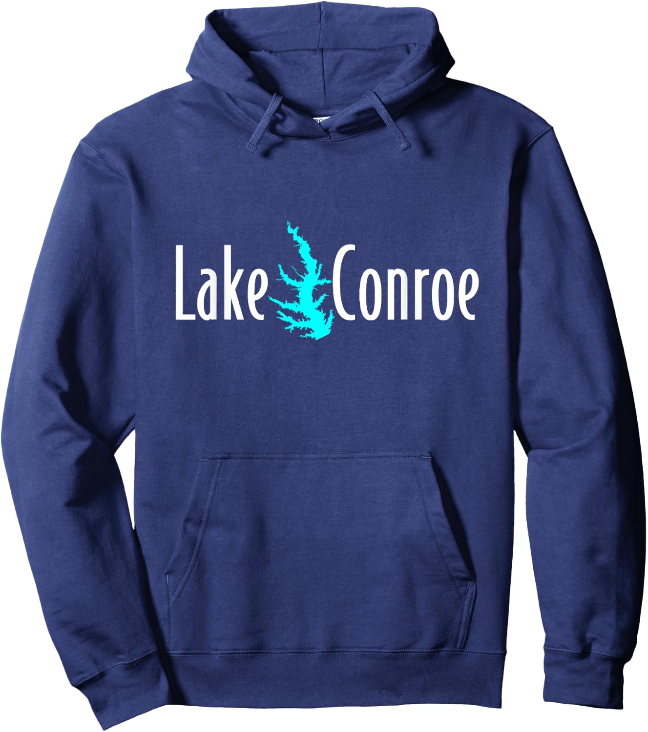 Minimalist Lake Conroe - Texas Hoodie - Hoodie | Navy
