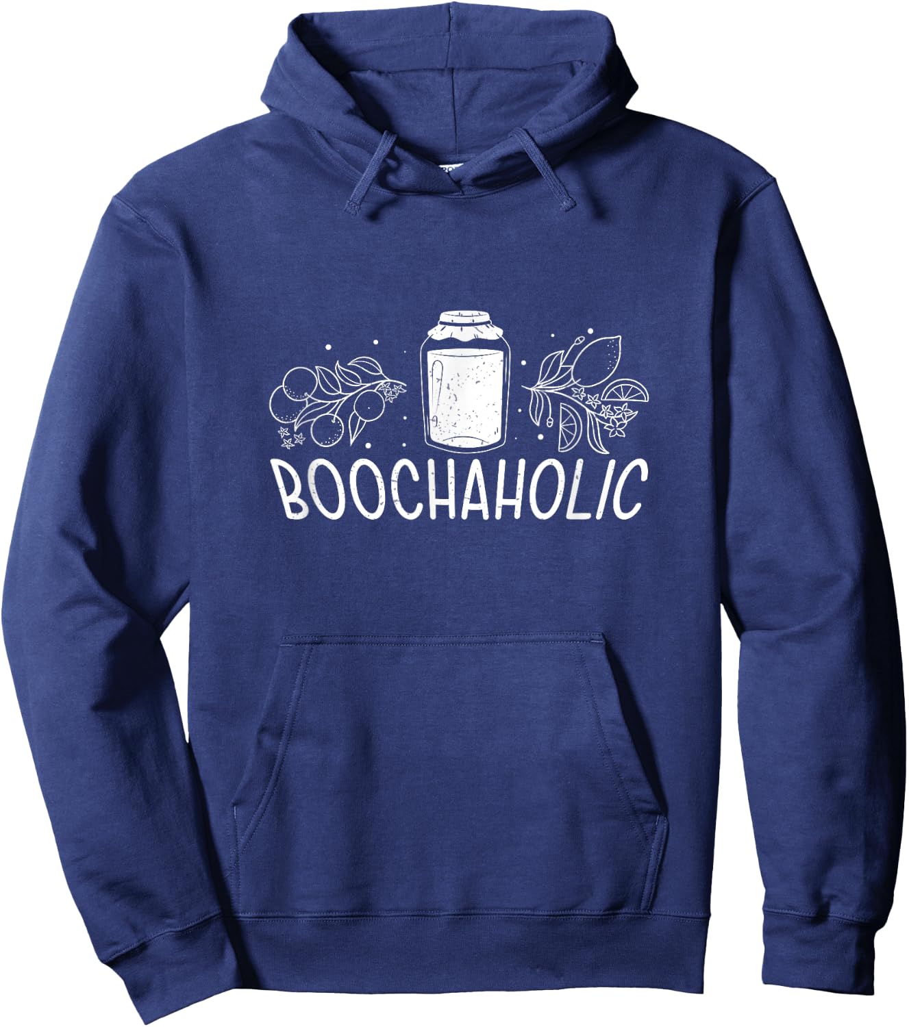 Boochaholic Fermented Booch Drink Fans Funny Kombucha Brewer Hoodie - Hoodie | Navy