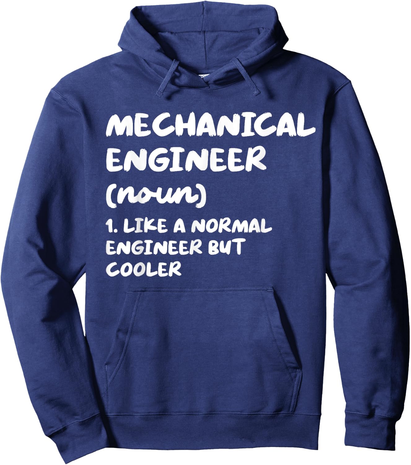 Mechanical Engineer Funny Typography Gifts -Adults Black Small Funny Engineer Definition Hoodie - Hoodie | Navy