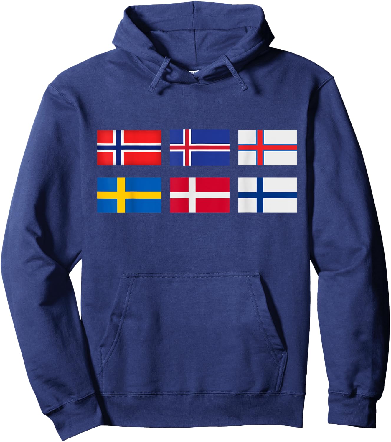 Scandinavia flag, the Nordic country's flag, Northern Europe Hoodie - Hoodie | Navy
