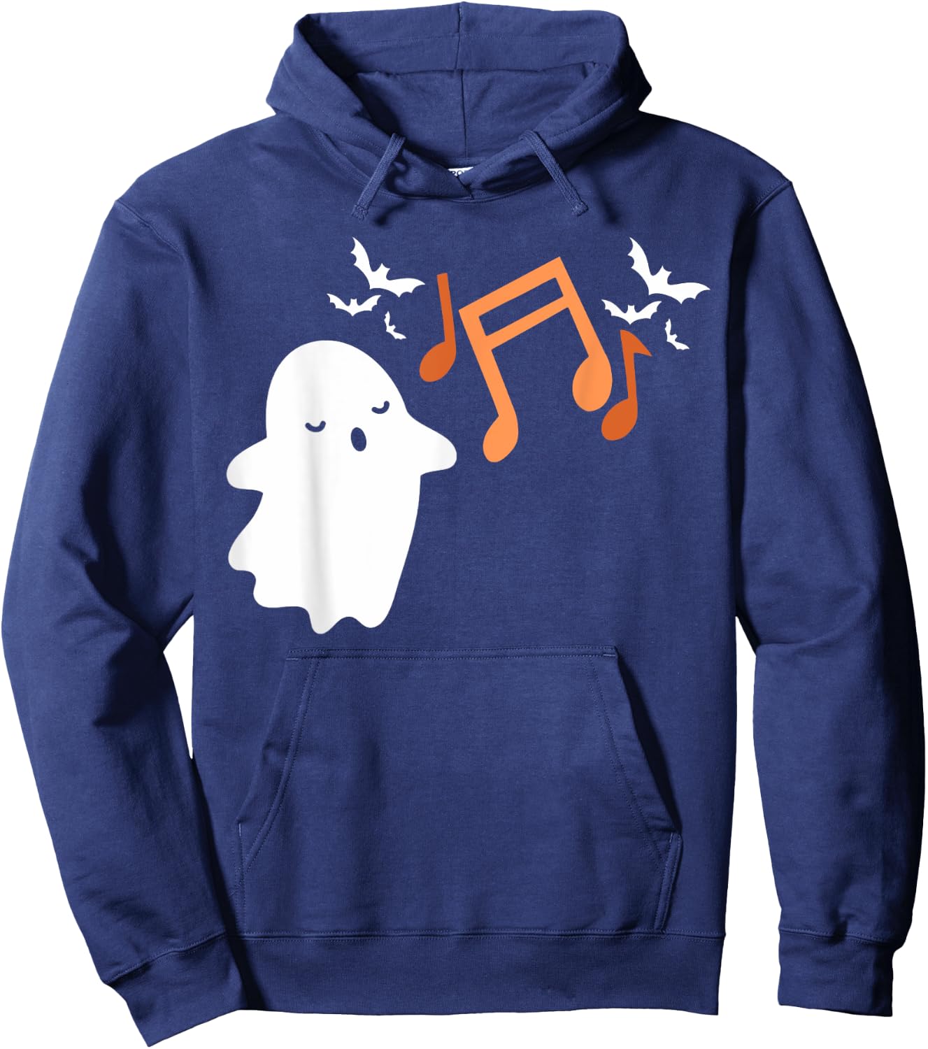 Halloween Music Note Ghost Teacher Fall Musical Instrument Hoodie - Hoodie | Navy