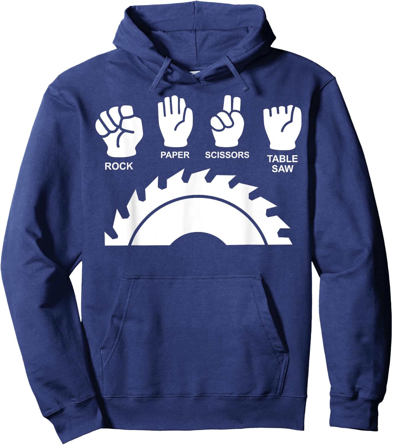 Woodworking Novelty Carpenter Rock Paper Scissor Table Saw Hoodie - Hoodie | Navy