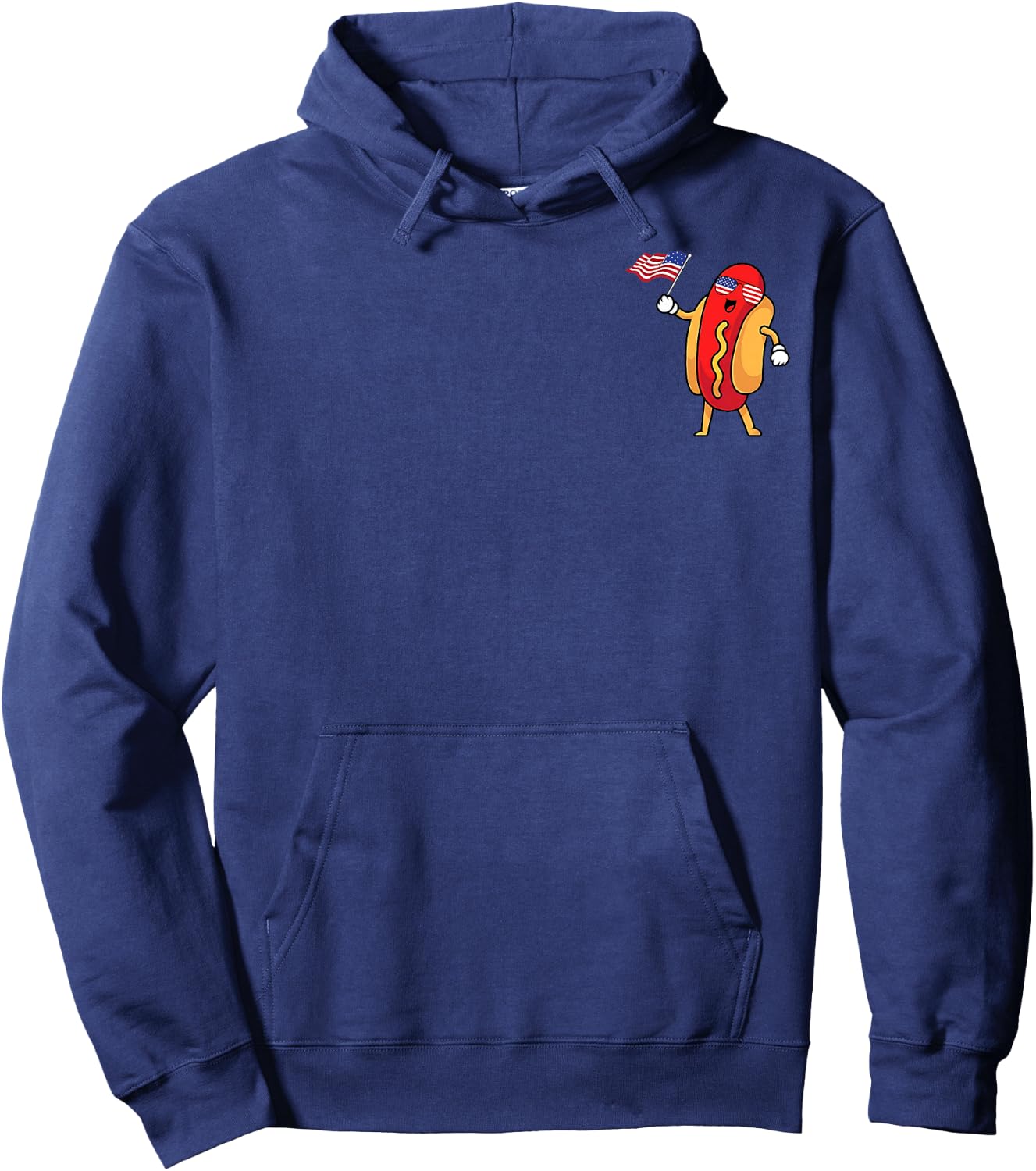 Hot Dog Pocket American Flag Freedom Patriotic 4th Of July Women Kids Men Hoodie - Hoodie | Navy