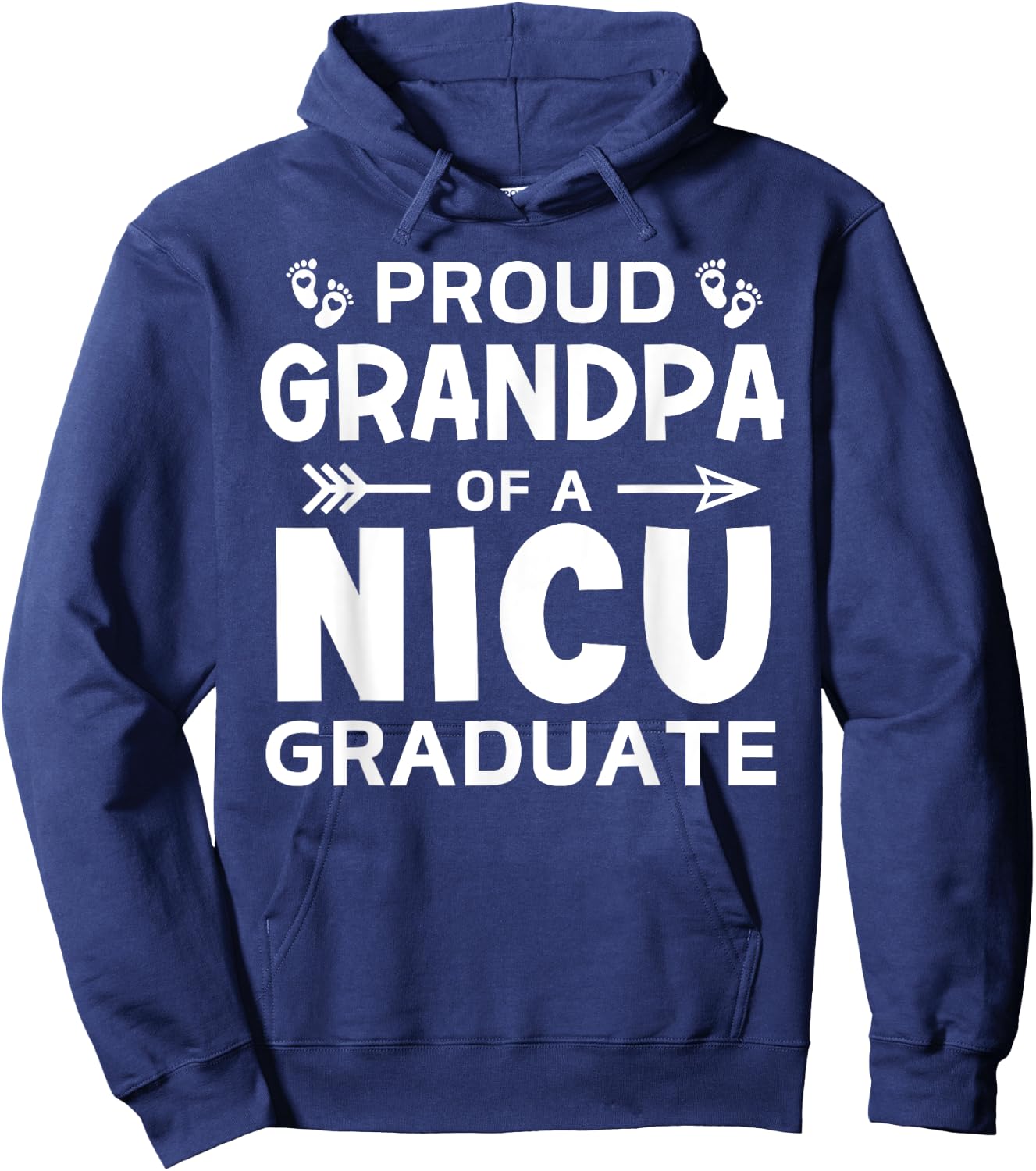 Proud Grandpa of A NICU Graduate Micro Preemie Birth Grad Hoodie - Hoodie | Navy