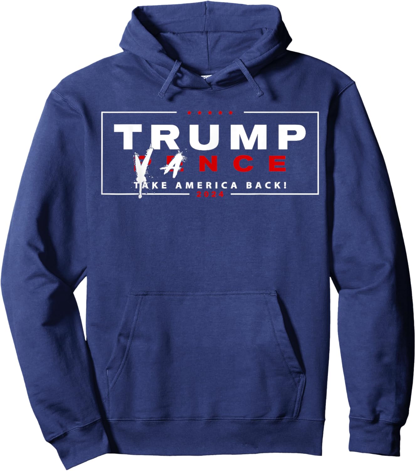 Trump Vance 2024 Vice President Pence Name Crossed Out Funny Hoodie - Hoodie | Navy