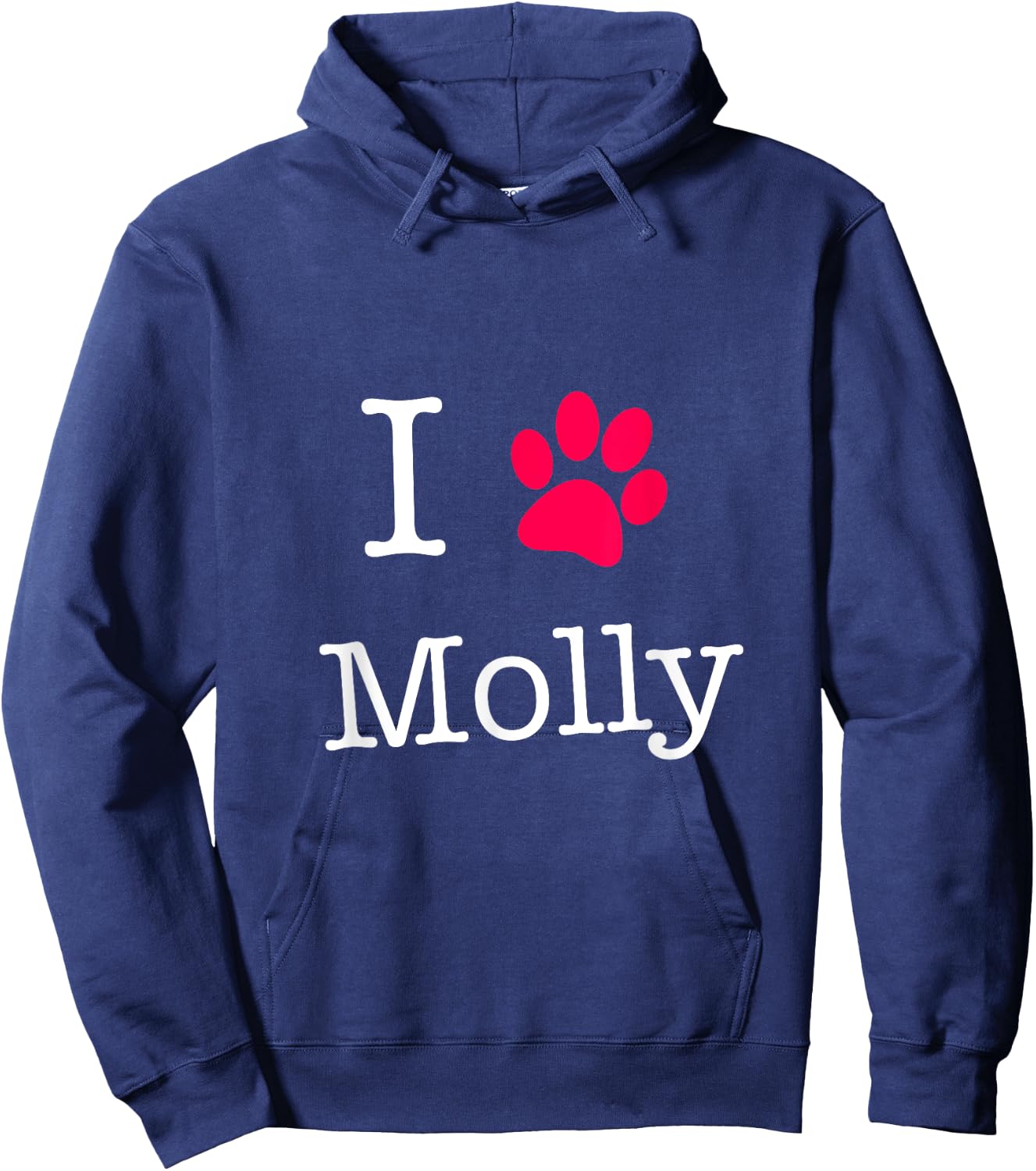 I Love Molly Dog Name Gift Shirt Women Girls Kids Hoodie - Hoodie | Navy