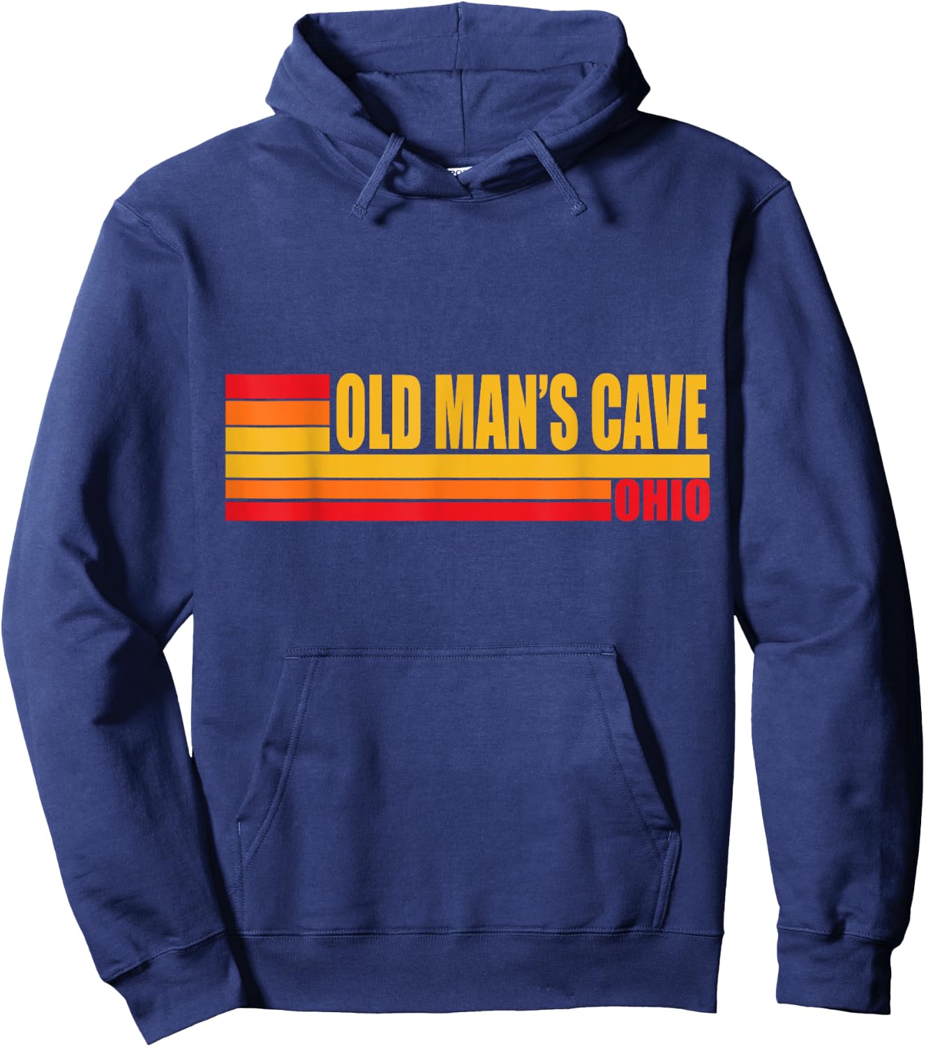 Red Retro Vintage Old Man's Cave Ohio OH City Town Area Hoodie - Hoodie | Navy