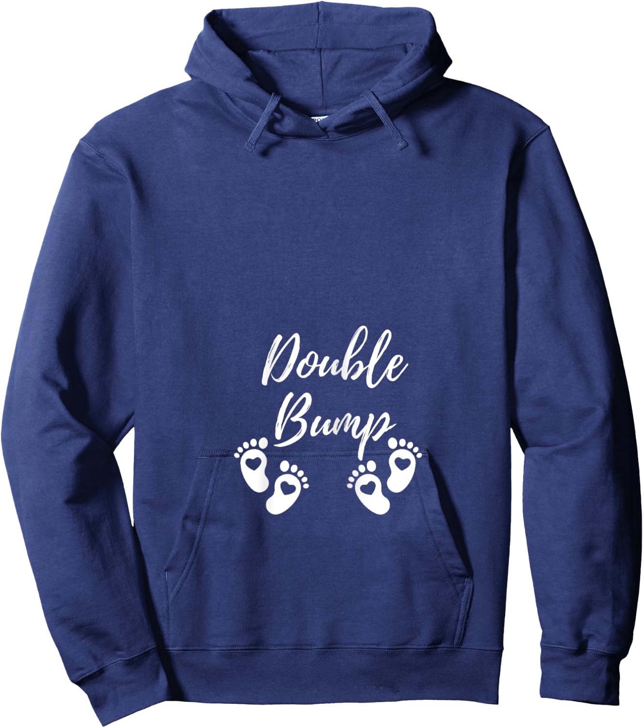 Maternity Top Double Bump Twin Pregnancy Announcement Hoodie - Hoodie | Navy
