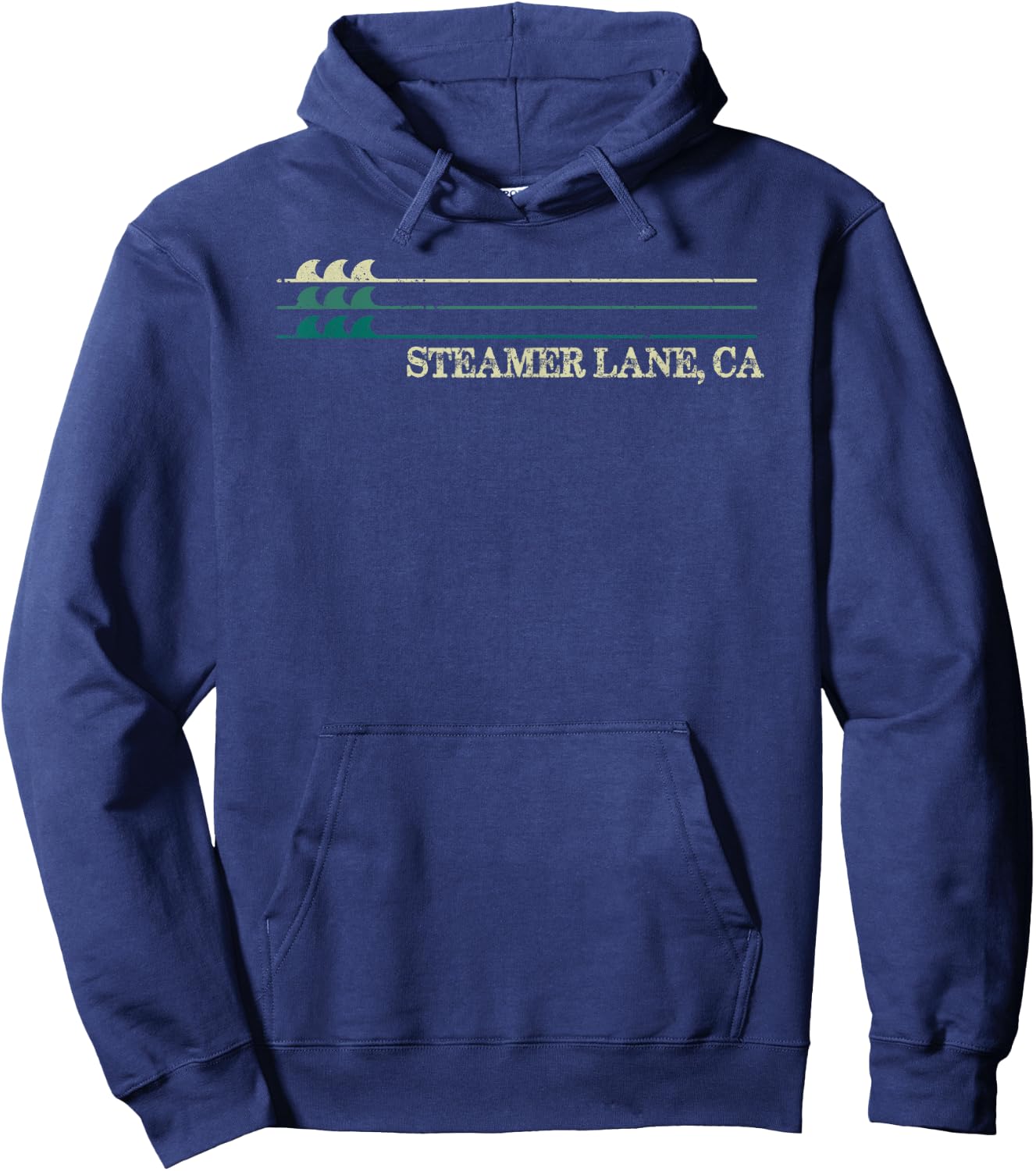 Steamer Lane California Break Surfing Retro Wave Hoodie - Hoodie | Navy