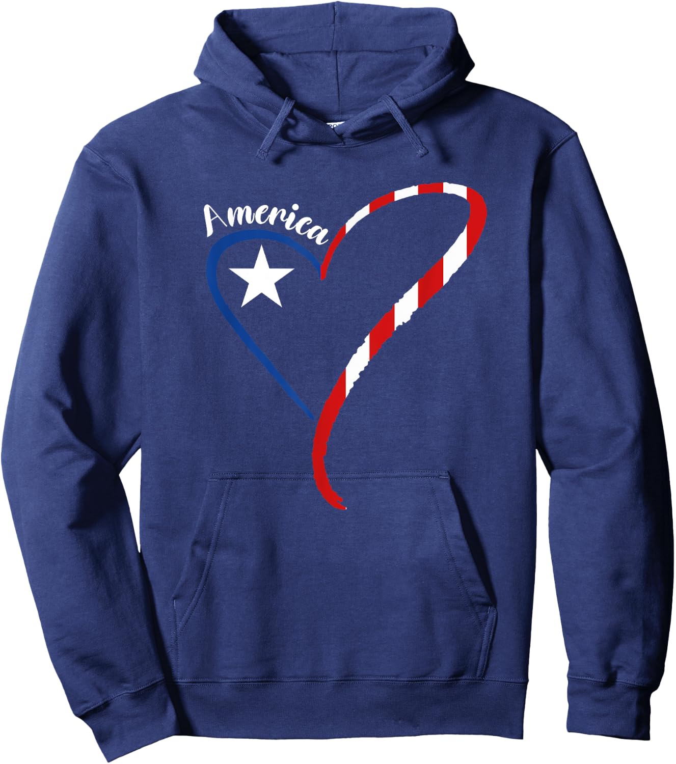 America Heart American Flag 4th of July USA Patriotic Men Hoodie - Hoodie | Navy
