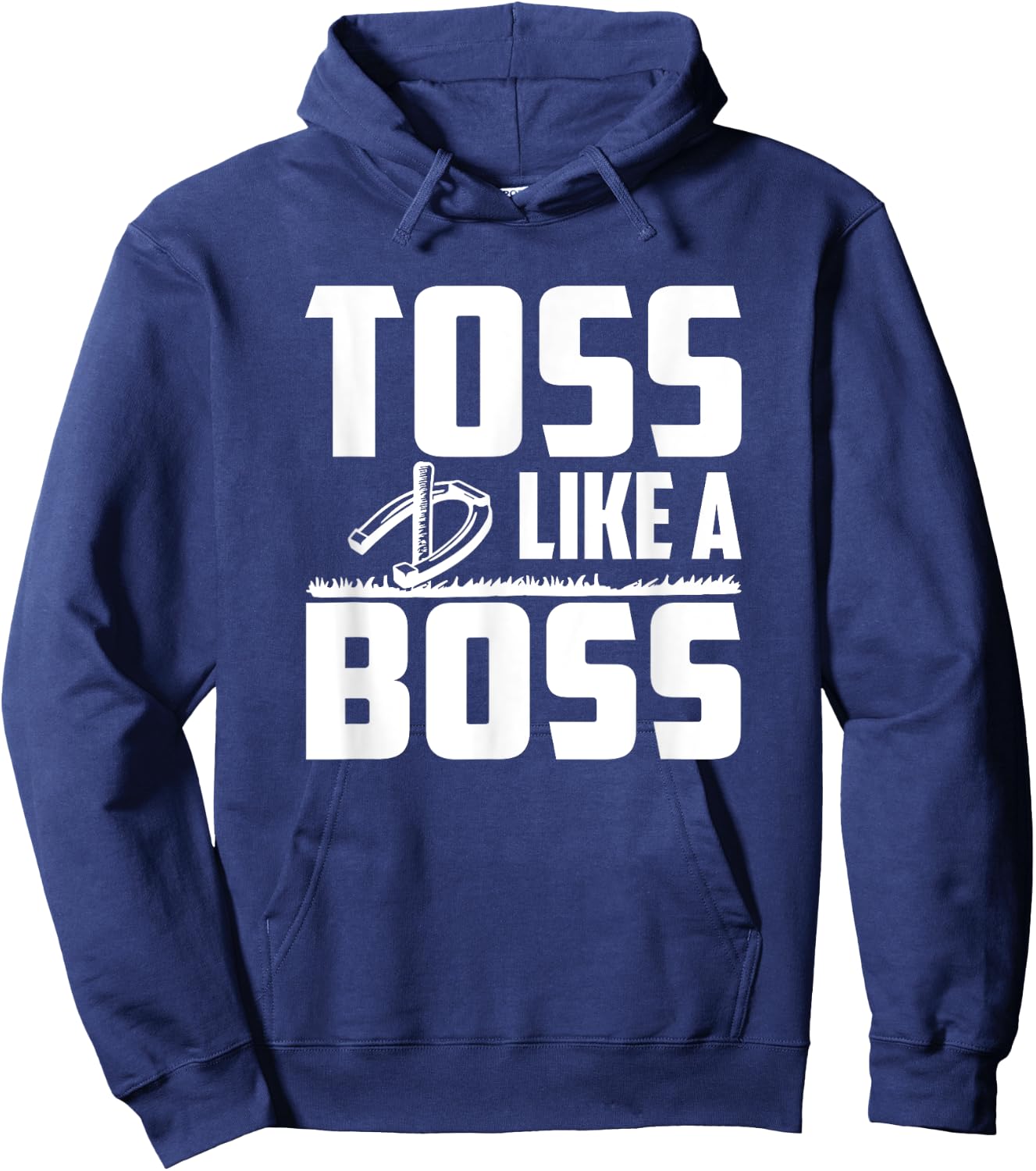 Toss Like A Boss - Horseshoe Pitcher Hoodie - Hoodie | Navy