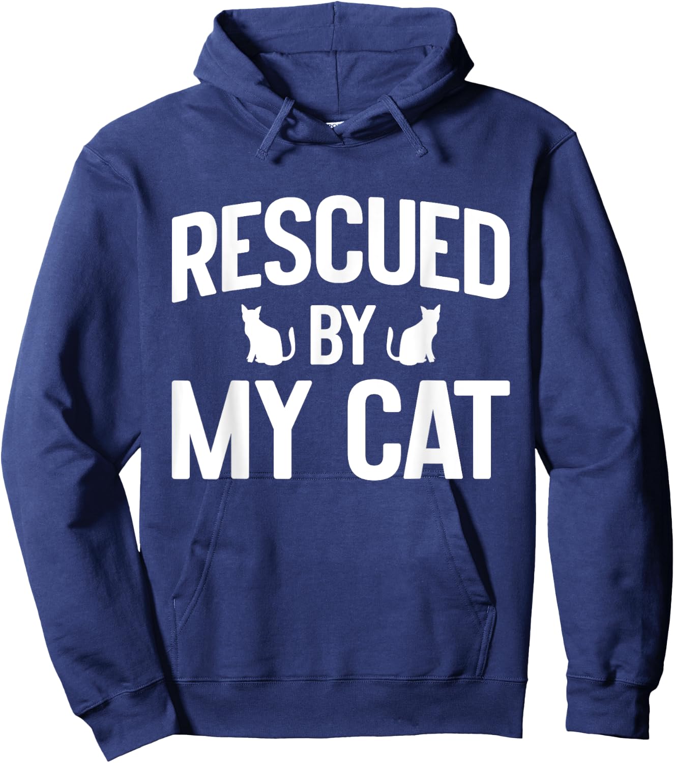 Rescued by My Cat Mom Men Women Hoodie - Hoodie | Navy