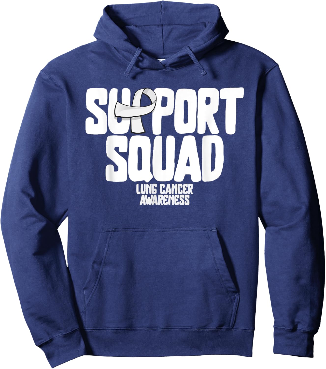 Lung Cancer Shirts Support Squad Lung Cancer Awareness Hoodie - Hoodie | Navy