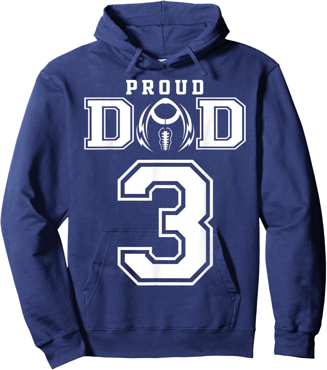 Custom Proud Football Dad Number 3 Personalized Hoodie - Hoodie | Navy