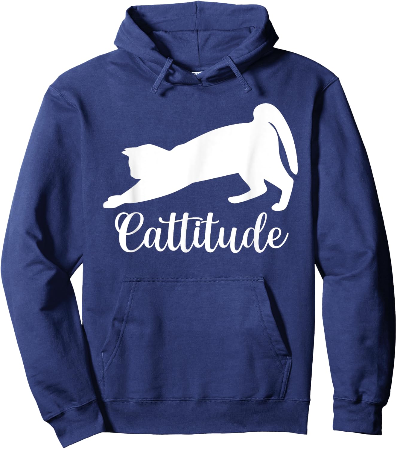 Cattitude Funny Cat Lover Kitten Pet Owner Women Kids Hoodie - Hoodie | Navy