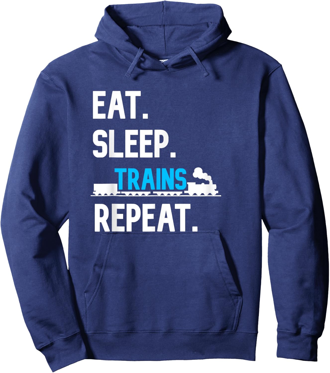 Train Shirt For Boys Eat Sleep Trains Repeat Railroad Worker Hoodie - Hoodie | Navy